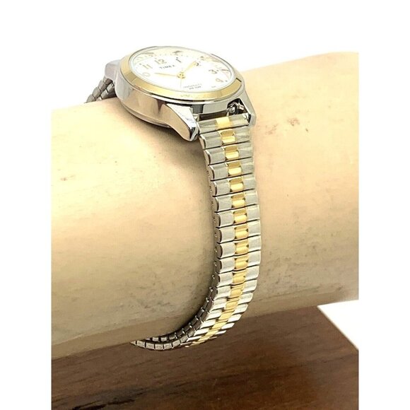 Timex Women's Watch T2M828 Quartz Indiglo Mother of Pearl Dial Two Tone Steel - Picture 12 of 14